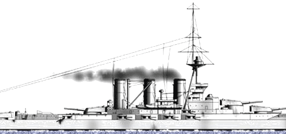 Корабль HMS Tiger [Battlecruiser) (1916) - чертежи, габариты, рисунки